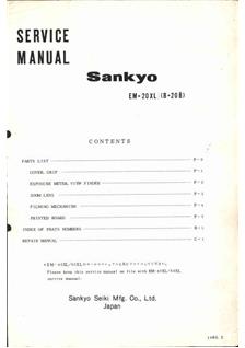 Sankyo EM 30 manual. Camera Instructions.